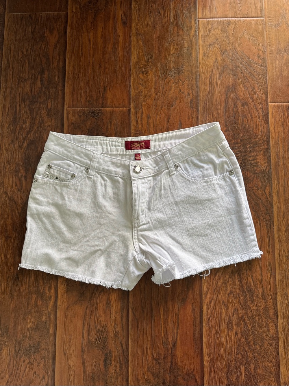 one 5 one White Frayed Hem Denim Shorts